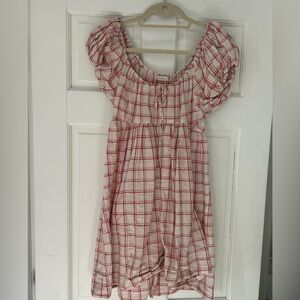 Doen Red and White Plaid Atticus Dress